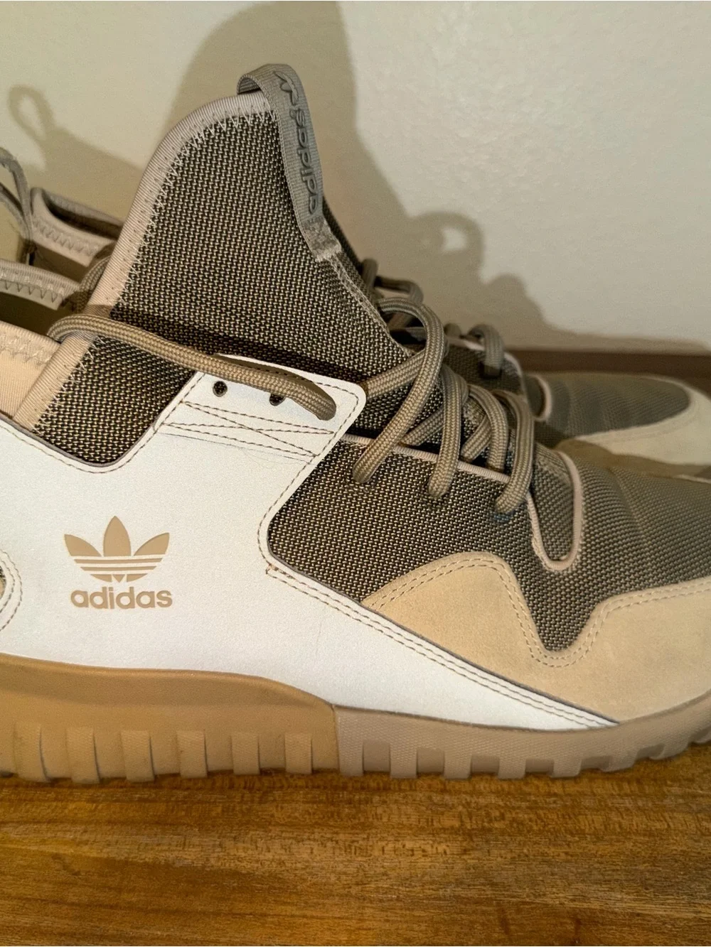 adidas Men’s High-Top Sneakers in Beige and Taupe